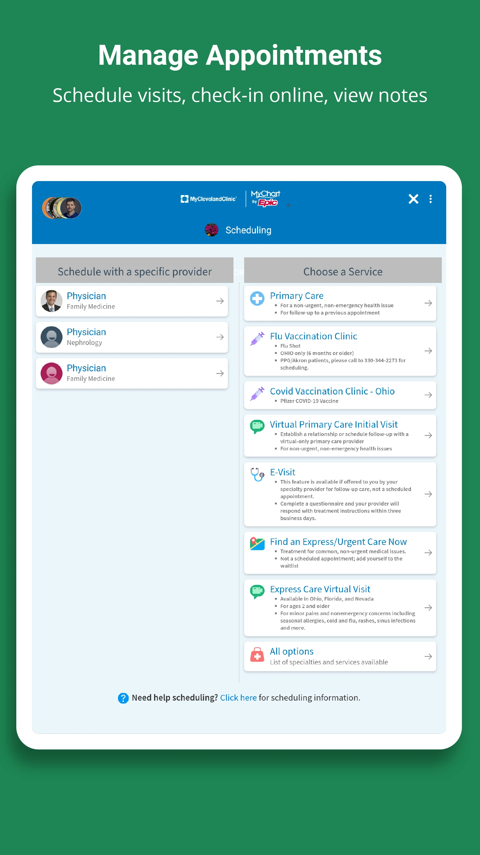 MyClevelandClinic® screenshot